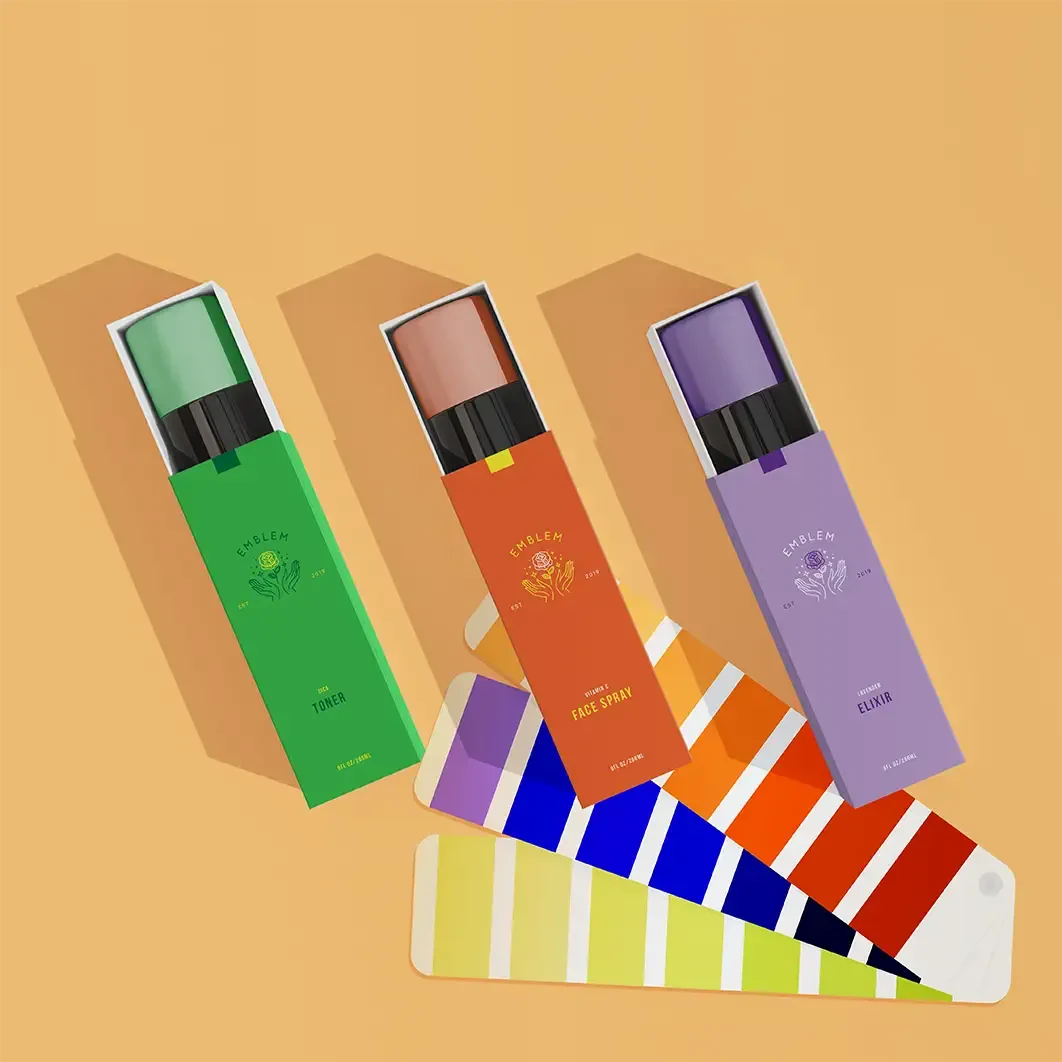 Product packaging in vivid colors