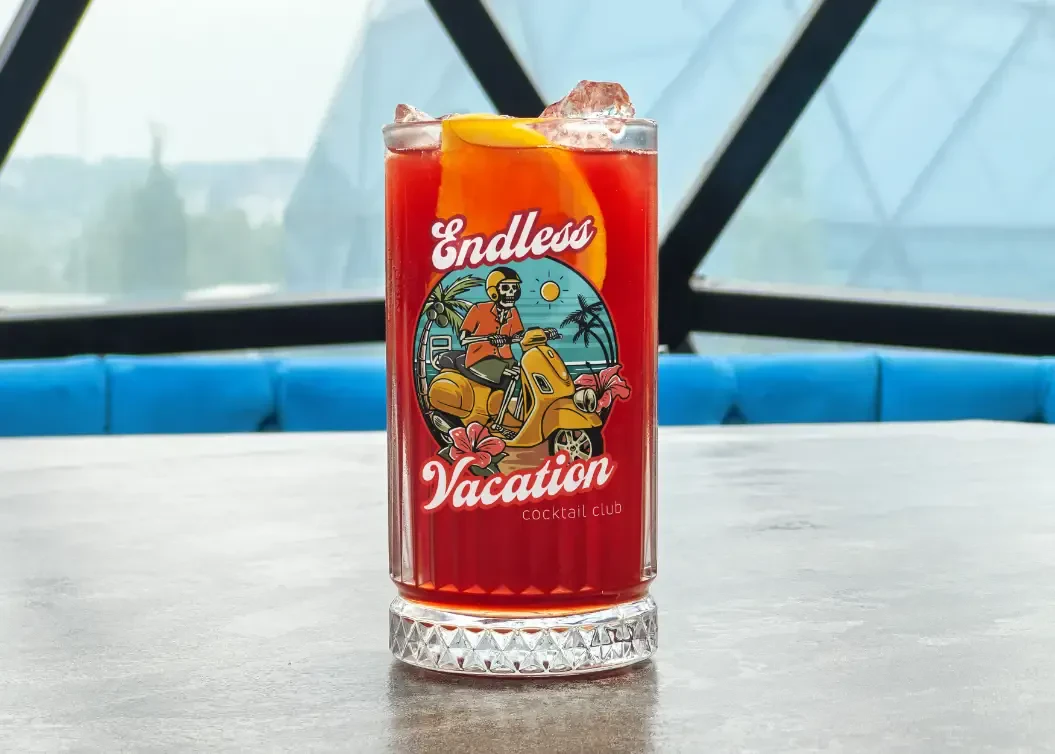 Printed drinking glass