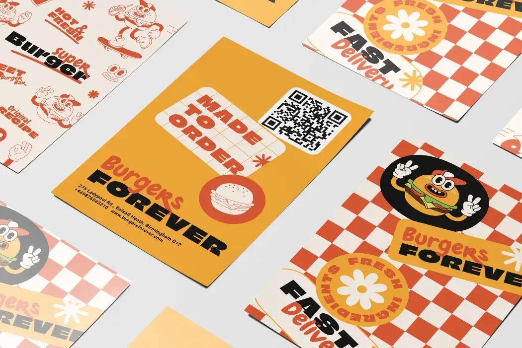 Menus for a burger bar