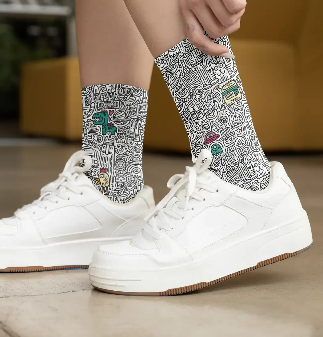 Graphic printed on socks