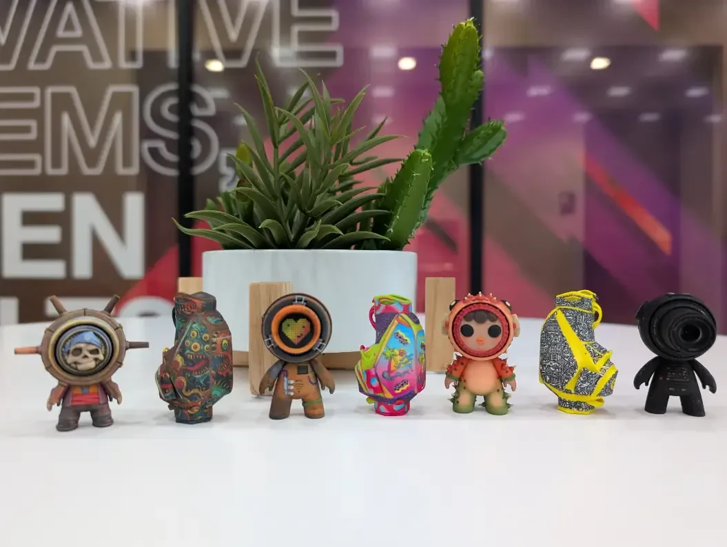 An assortment of printed figures