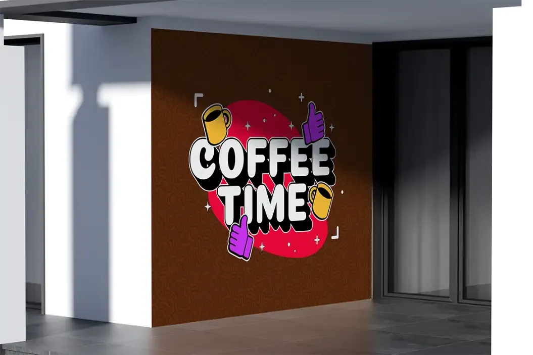 A Coffee Time wall graphic