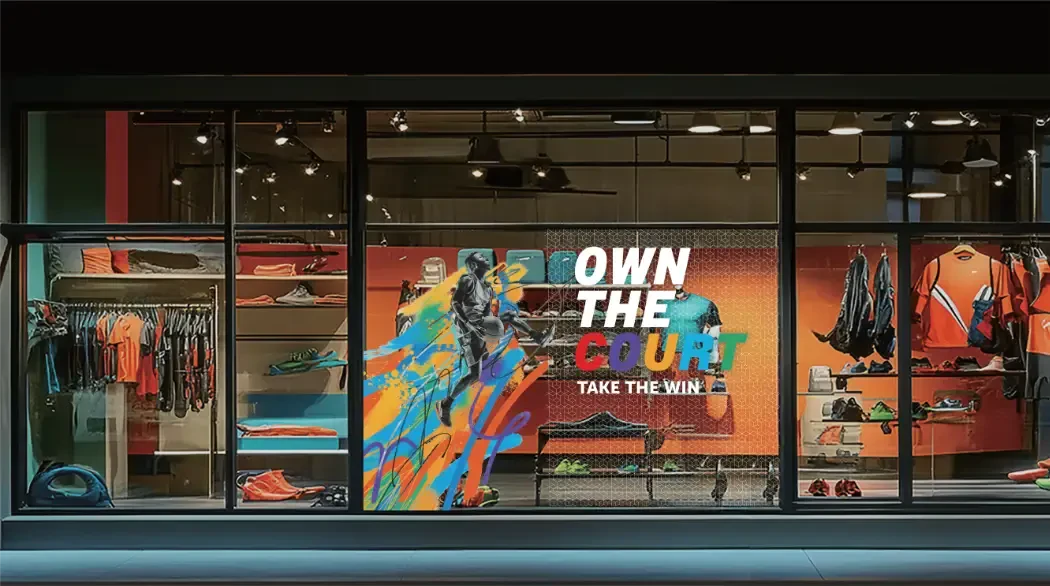 Window graphics on a storefront
