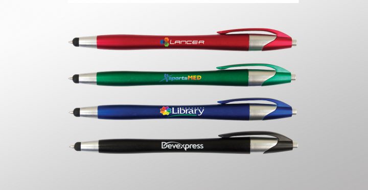 Bolígrafos con logotipos impresos personalizados.