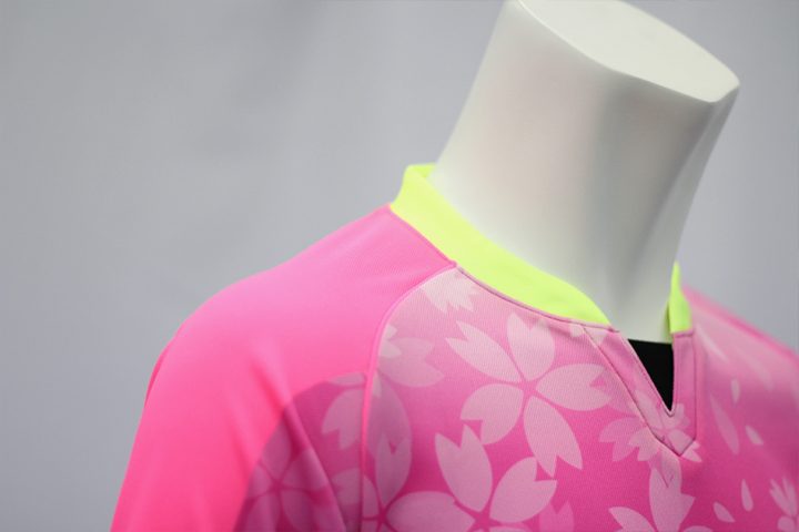 sports jersey with textile printed floral design