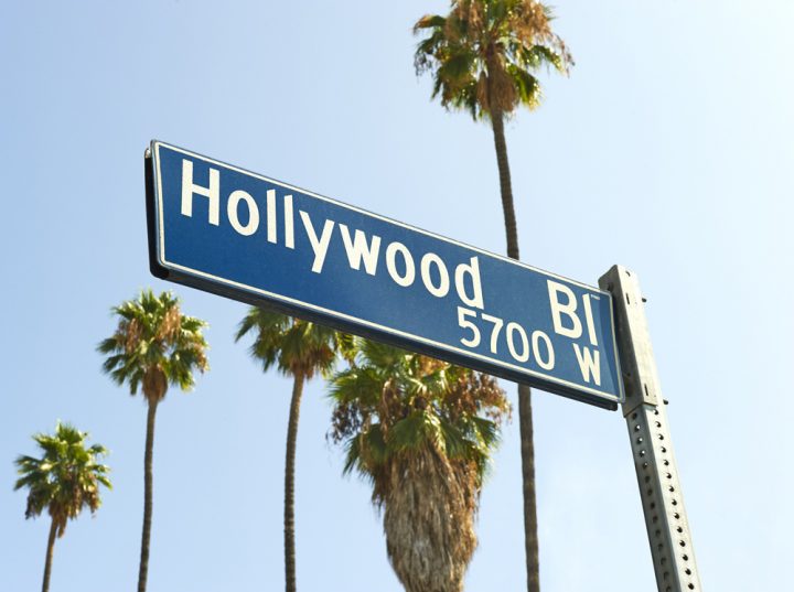 señal de tráfico de hollywood