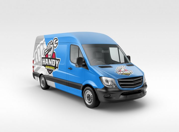 handy services vehicle wrap applied to van
