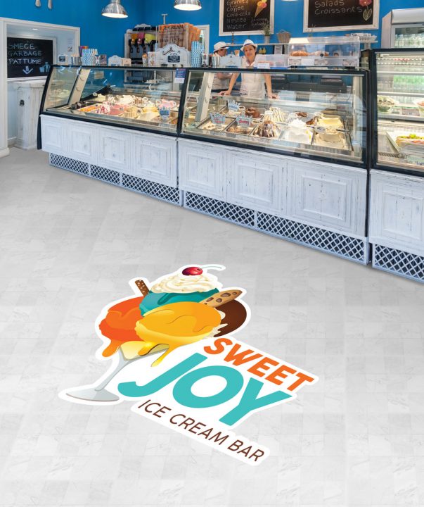 sweet joy ice cream bar floor graphic