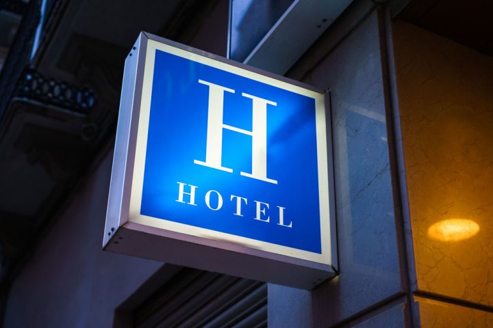 illuminated hotel signage