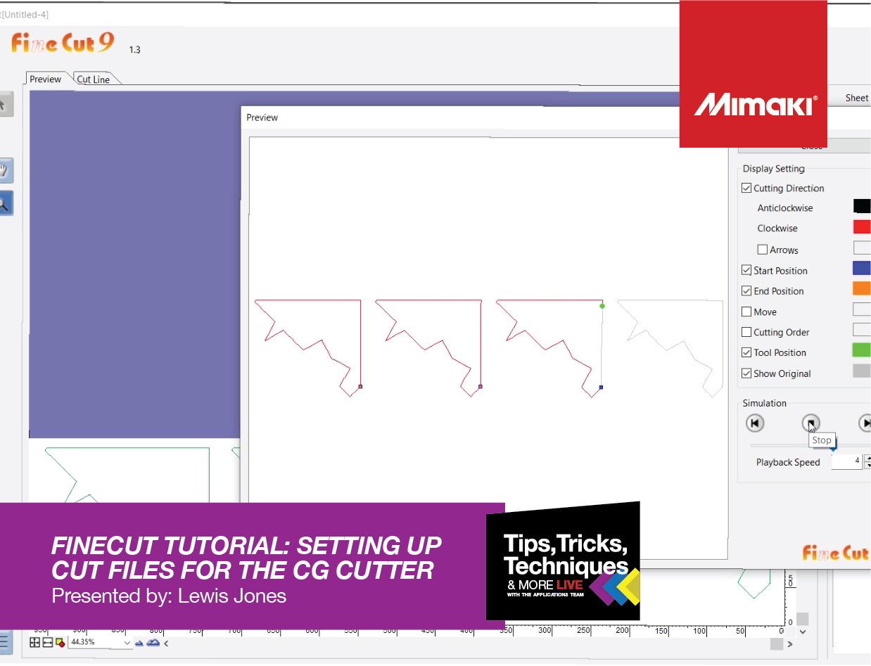 Consejos, trucos y técnicas - FineCut: cómo configurar archivos de corte para el cortador CG de Mimaki