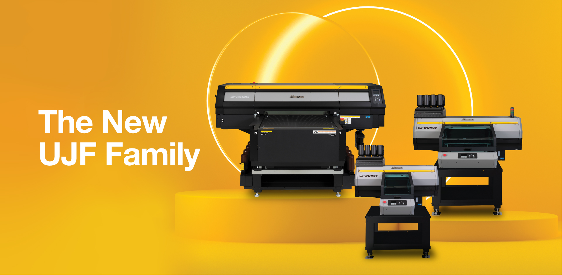 Imagen promocional de la nueva familia UJF de Mimaki