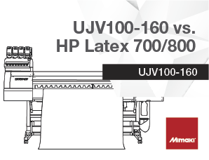 Comparison  of UJV100-160 vs HP Latex 700 800