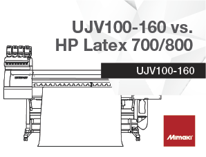 Comparación de UJV100-160 frente a HP Latex 700